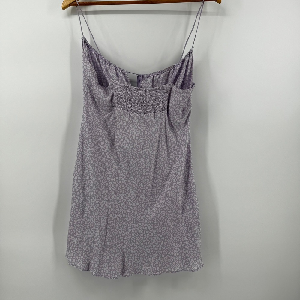 Victoria's Secret PINK Lavender Floral Babydoll Mini Dress Smocked Back Large - Picture 6 of 9
